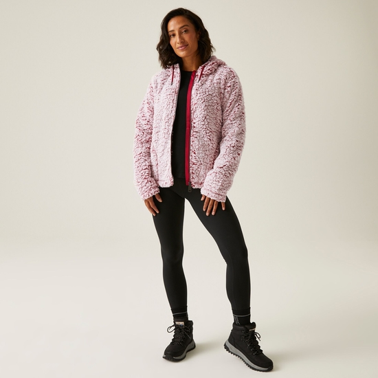 Polaire moelleuse à capuche Zelpha pour femme Rouge