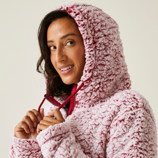 Polaire moelleuse à capuche Zelpha pour femme Rouge