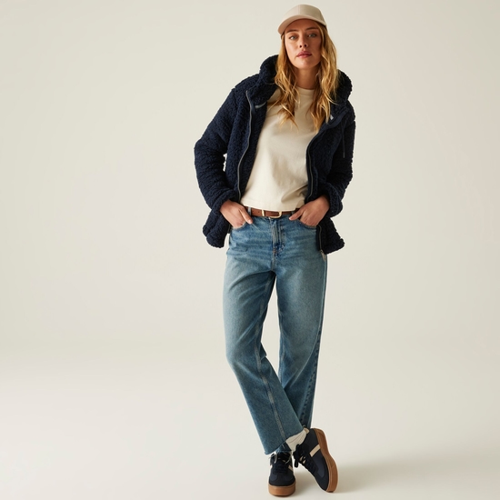 Pull Polaire Regatta Solenne Demi-zip - Taille UK 12, Rayé Bleu Marine/sarcelle - Occasion