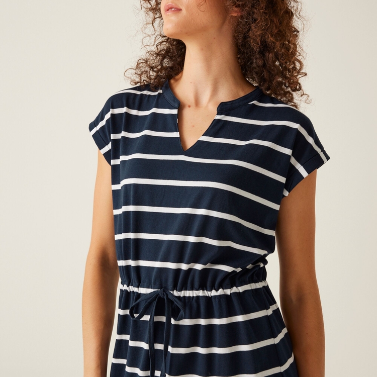 White navy striped dress on sale