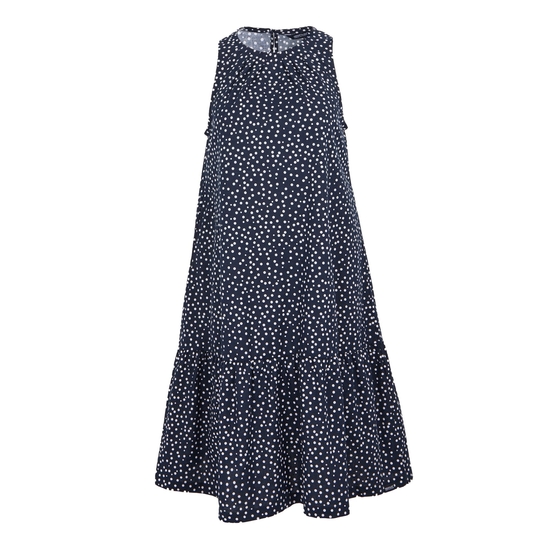 Women's Trisa Smock Dress Navy White Micro Dot