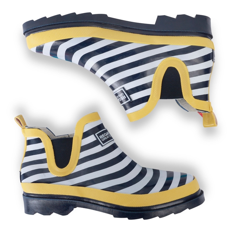 Women s Harper Low Wellies Navy Lemon Tea Regatta UK