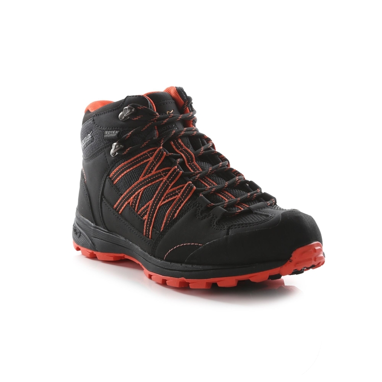 Women's Samaris II Waterproof Mid Walking Boots Black Neon Peach