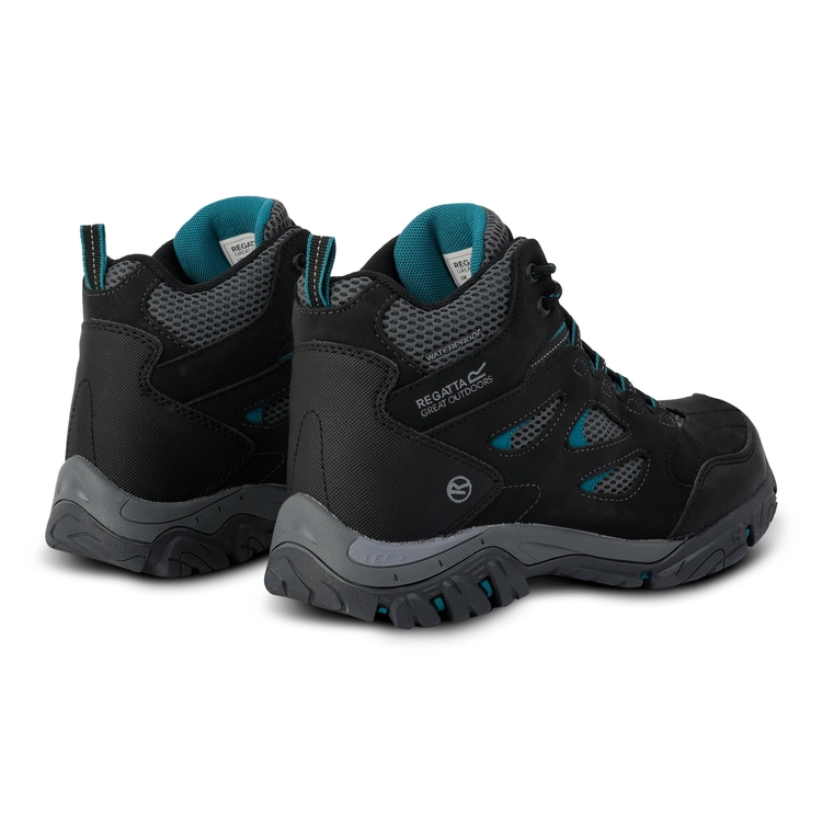 Women s Holcombe Waterproof Mid Walking Boots Black Deep Lake Regatta IE
