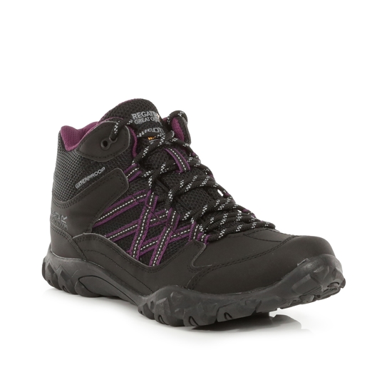 Women's Edgepoint Waterproof Mid Walking Boots Black Prune 