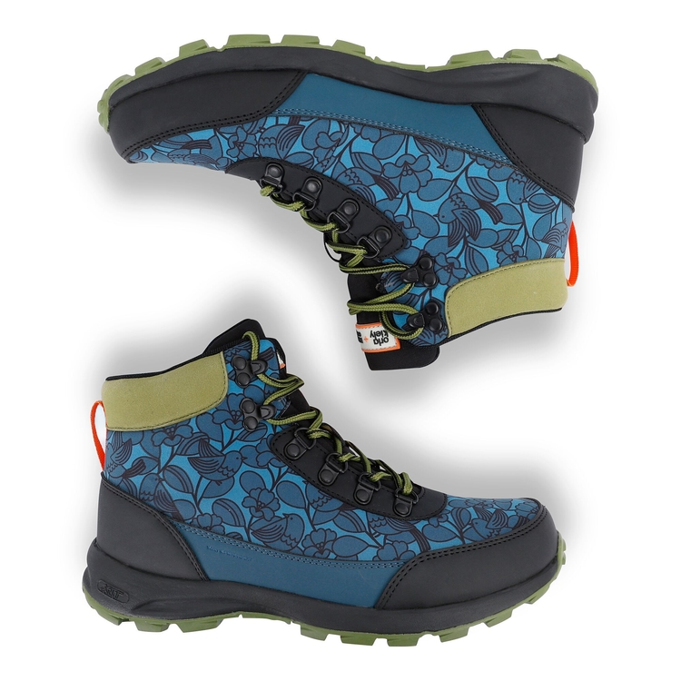 Orla Kiely Printed Outdoor Hiking Boots Birdy Blue