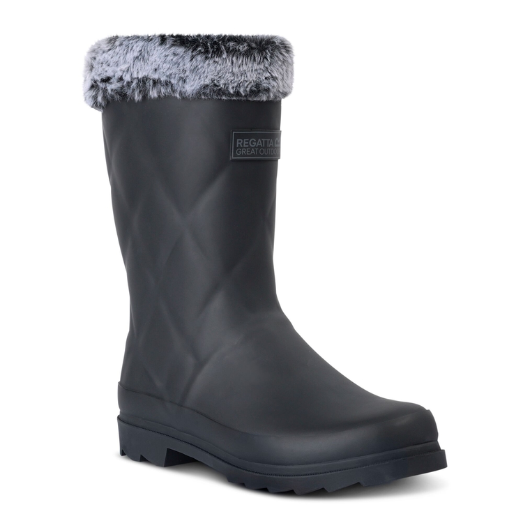 Women's Luxley Mid Fur Lined Wellies Black Regatta UK