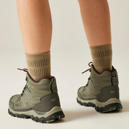 Buty damskie trekkingowe wysokie z membraną Holcombe III Brązowy