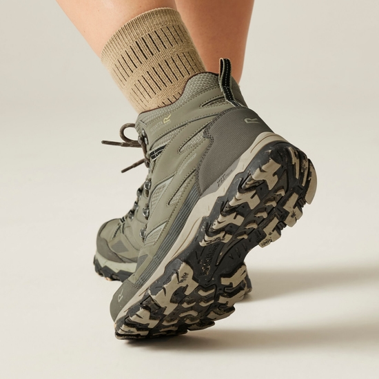 Buty damskie trekkingowe wysokie z membraną Holcombe III Brązowy