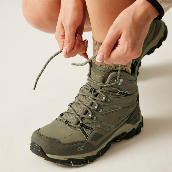 Buty damskie trekkingowe wysokie z membraną Holcombe III Brązowy