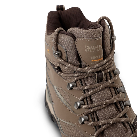 Buty damskie trekkingowe wysokie z membraną Holcombe III Brązowy