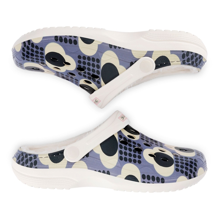 Orla Kiely Cosy Clogs Rain Cloud Grey