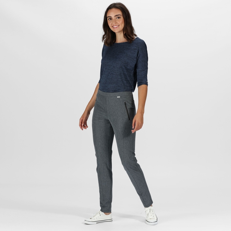 Ladies grey stretch trousers clearance