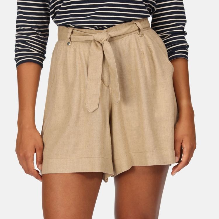 Beige paper bag shorts store