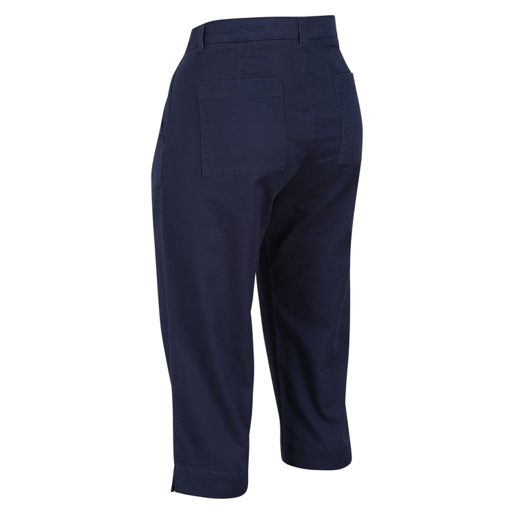 Women's navy blue capri pants top
