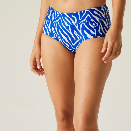 Women's Paloma Swim Brief Brightest Blue Abstract Print