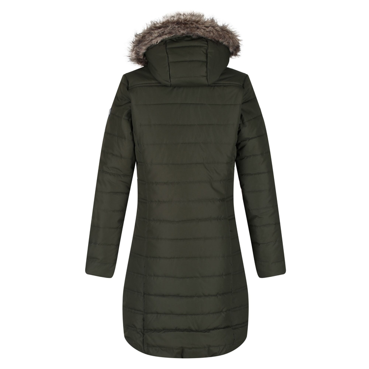 Women s Fritha Insulated Quilted Parka Jacket Dark Khaki