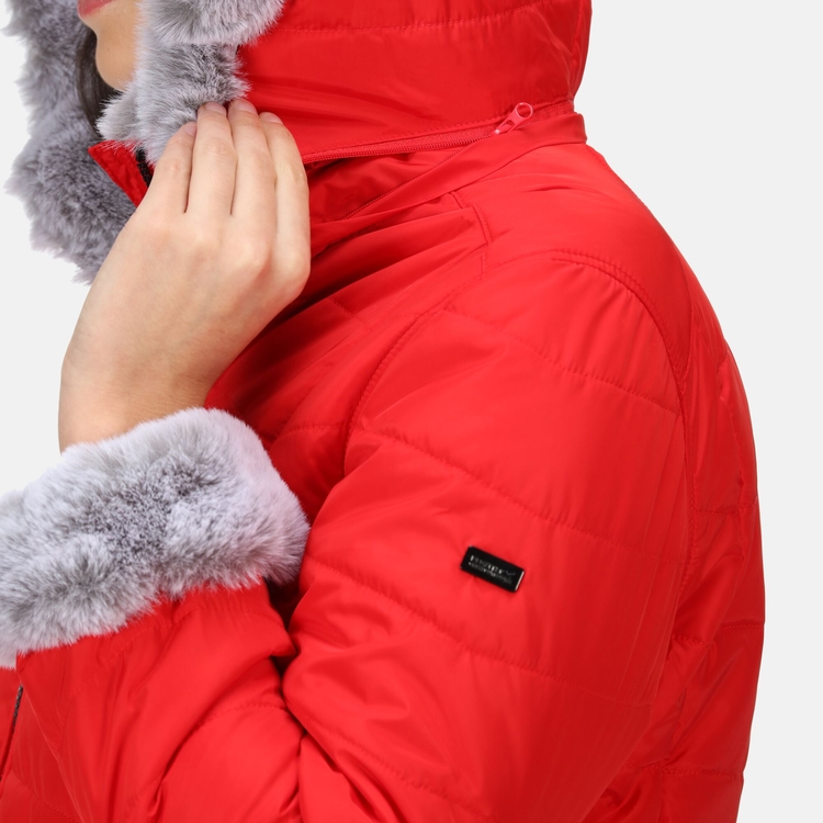 Veste fourrure femme rouge clearance