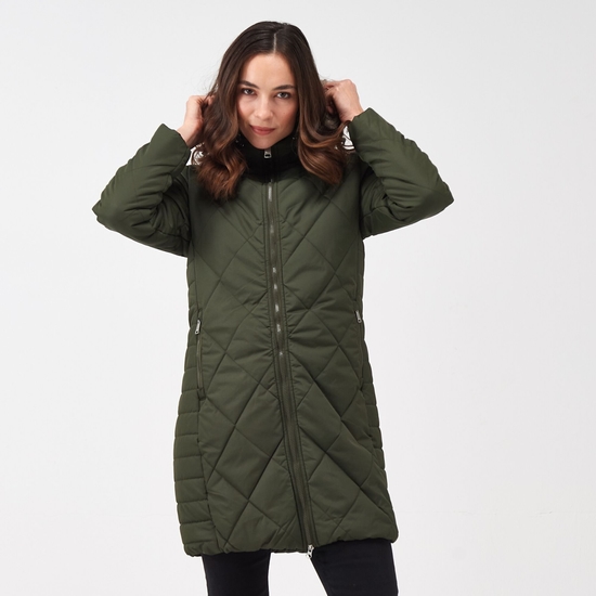 Women s Fritha II Insulated Parka Jacket Dark Khaki Regatta ROW