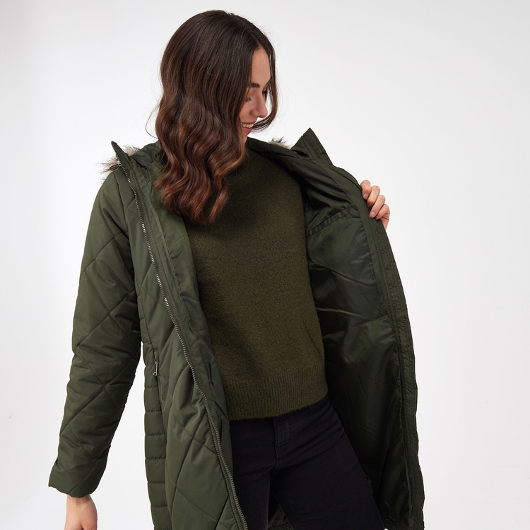 Women s Fritha II Insulated Parka Jacket Dark Khaki Regatta ROW