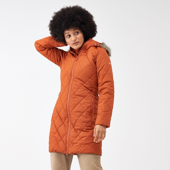 Women's Fritha II Insulated Parka Jacket Burnt Copper Regatta UK