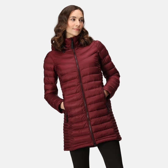 Women s Andel III Lightweight Parka Jacket Burgundy Seal Grey