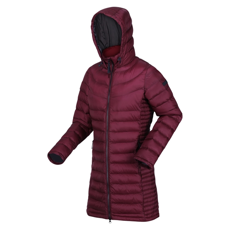 Women s Andel III Lightweight Parka Jacket Burgundy Seal Grey