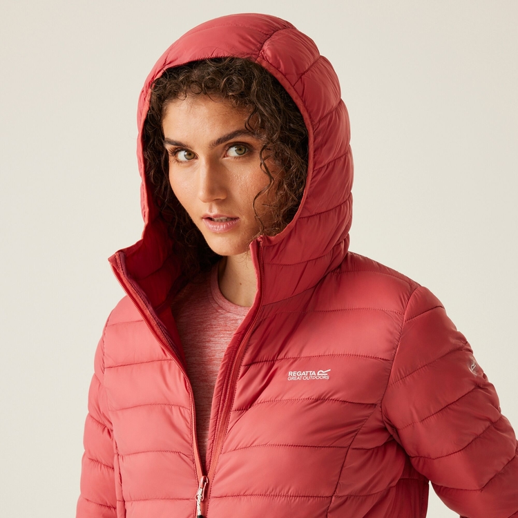 Women's Hooded Marizion Baffled Jacket Mineral Red Regatta UK