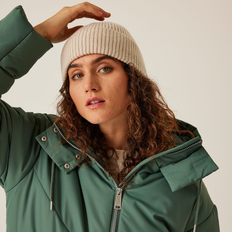 Dark green puffer jacket women's outlet