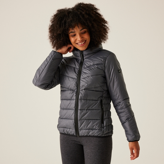 Ladies grey quilted jacket top