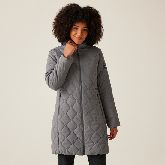 Ladies grey parka coat discount