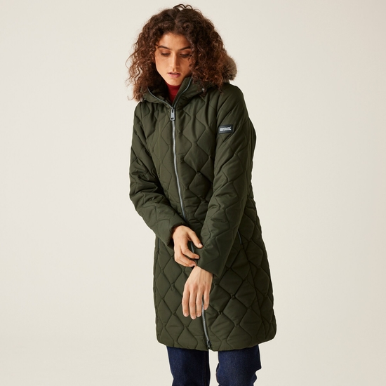 Women s Fritha III Insulated Parka Jacket Dark Khaki Regatta IE