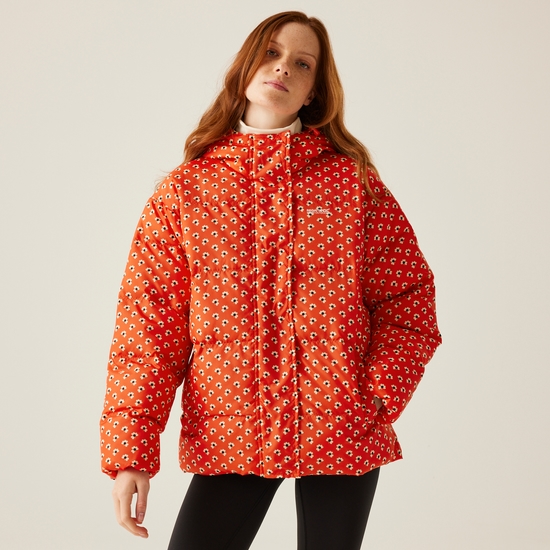 Womens red quilted coat on sale