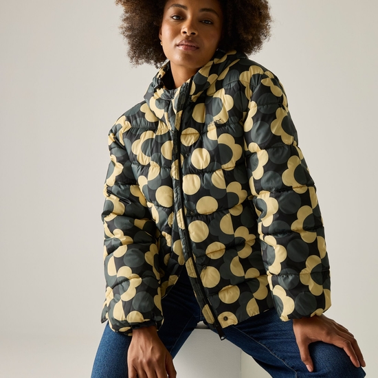 Orla Kiely Oversized Quilted Jacket - Frilly Flower Mono | Regatta