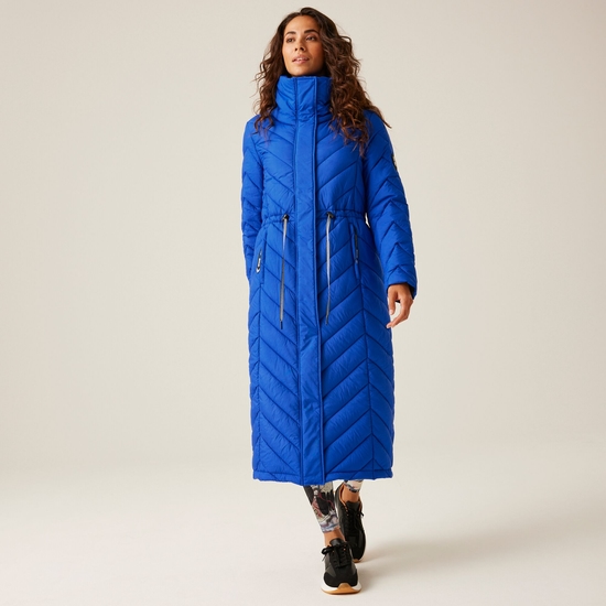 Blue quilted coat shop