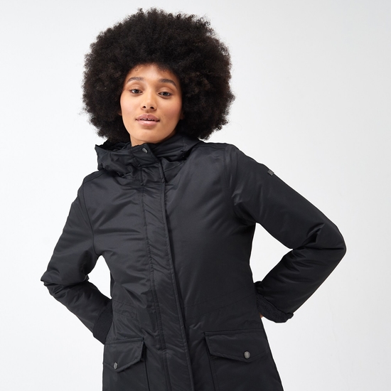 Black waterproof parka ladies clearance