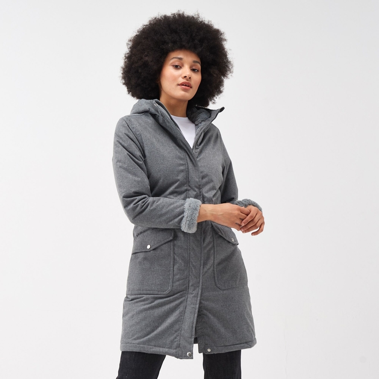 Women s Romine Waterproof Parka Jacket Storm Grey Marl