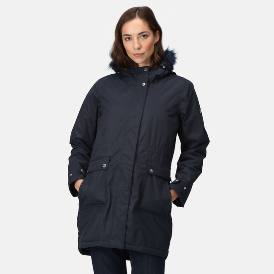 Women s Sabinka Fur Trim Parka Jacket Navy Regatta ROW