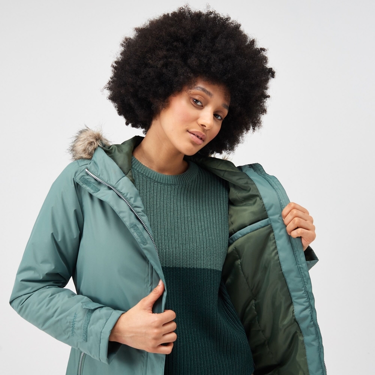 Forest green womens parka shop