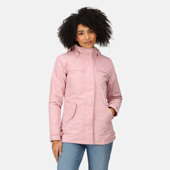 Pink waterproof coat ladies discount
