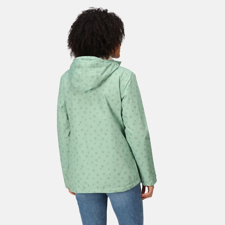Women s Bria Fur Lined Waterproof Jacket Basil Floral Dot Regatta ROW