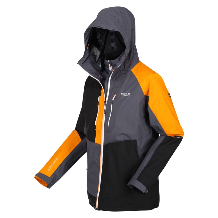 Women s Carletta VIII 2 in 1 Waterproof Jacket Black Seal Grey