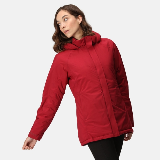 Lucasta waterproof insulated jacket rumba red top