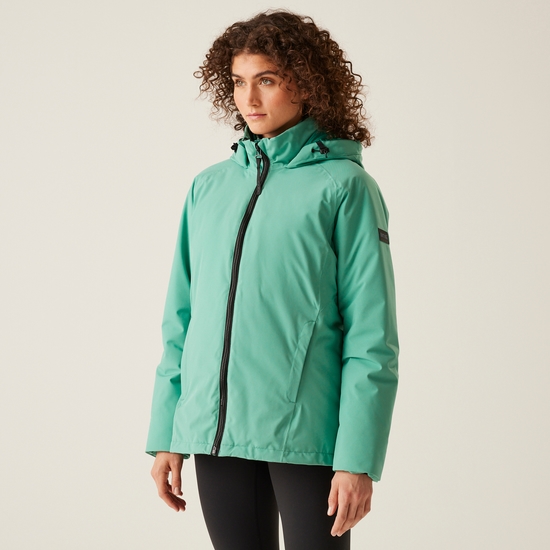 Women s Reeah Waterproof Insulated Jacket Dusty Green Rain Forest Green Regatta UK