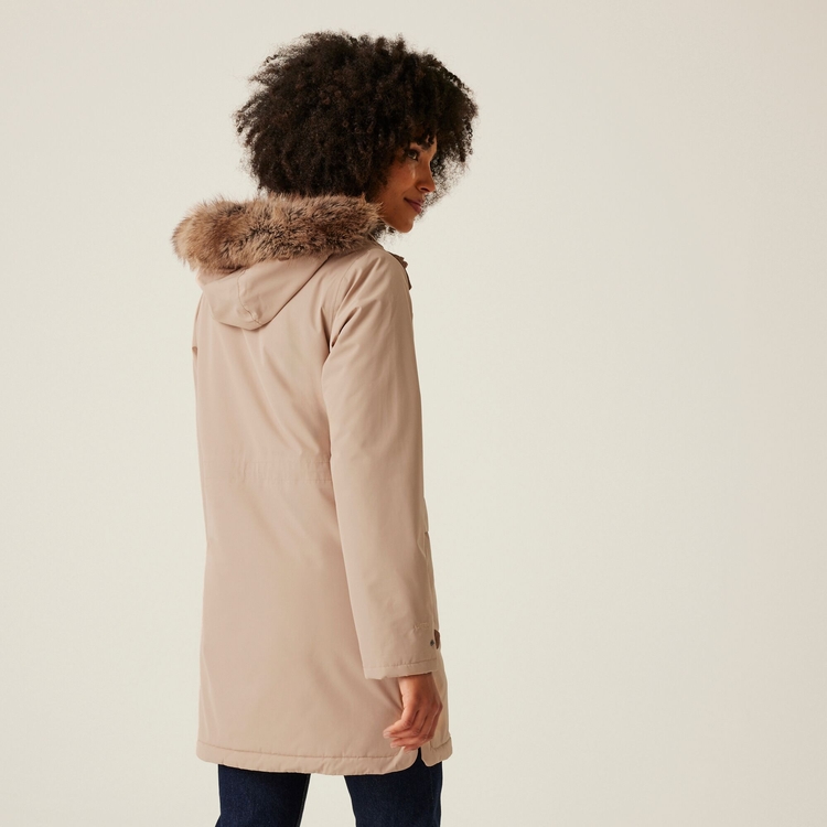 Women s Sabinka II Fur Trim Parka Jacket Warm Taupe Regatta UK