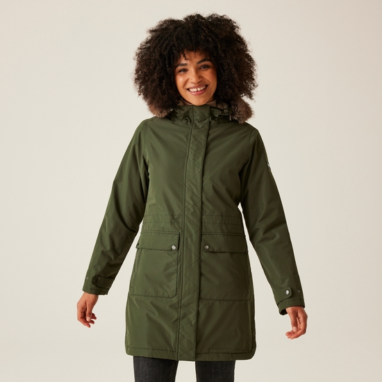 Sabinka II wasserdichter Parka mit Fellbesatz fur Damen Grun Regatta DE