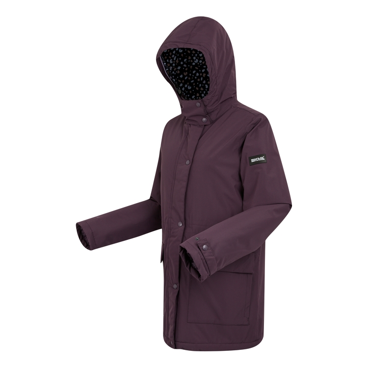Women s Mireya Waterproof Insulated Jacket Deep Plum Spot Print