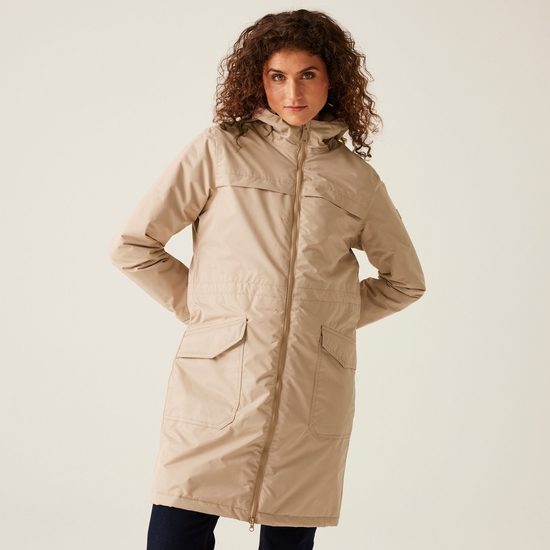 Women s Romine II Waterproof Parka Jacket Warm Taupe Light Vanilla