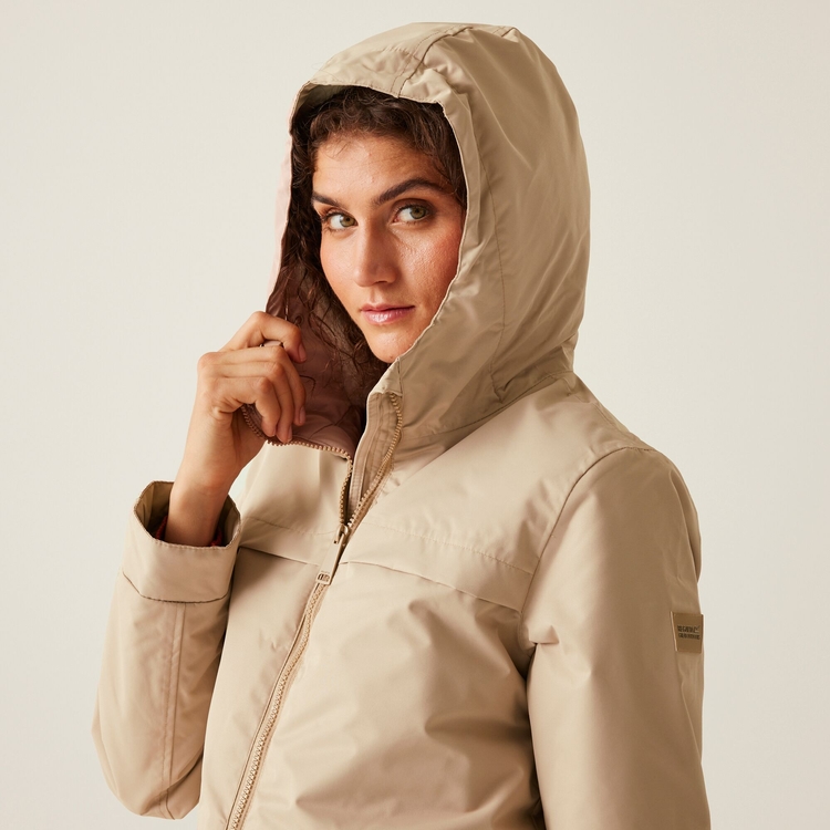 Women's romina waterproof insulated jacket dark khaki light vanilla outlet