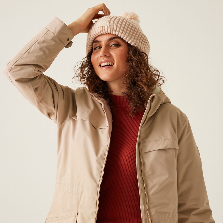 Women s Romine II Waterproof Parka Jacket Warm Taupe Light Vanilla